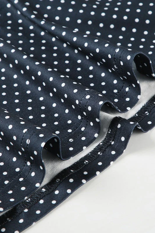 Black and White Polka Dot Sleeveless A-Line Mini Dress - Image 3