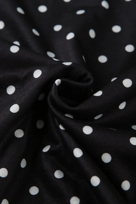Polka Dot Halter Backless Bodycon Mini Dress - Image 4