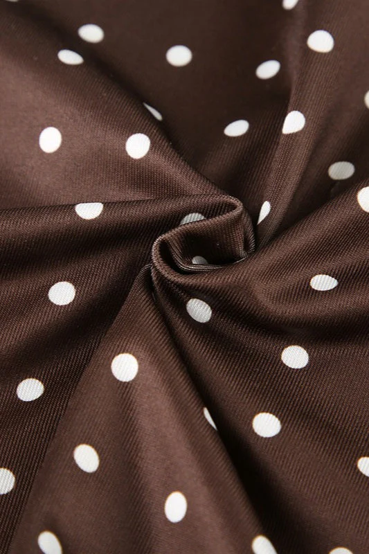 Polka Dot Color-Block V-Neck Bodycon Mini Dress - Image 3