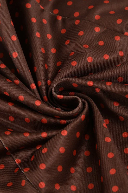 Puff Sleeve Polka Dot Color-Block Mini Dress - Image 4