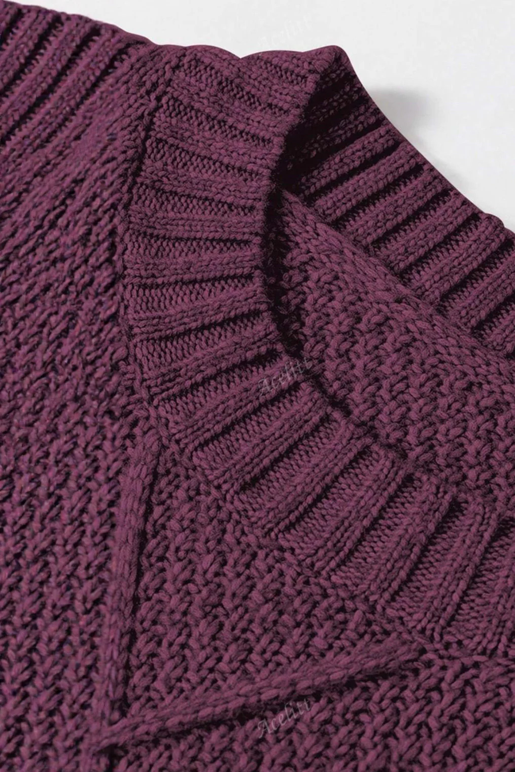 Vintage Textured Knit Midi Sweater - Image 4