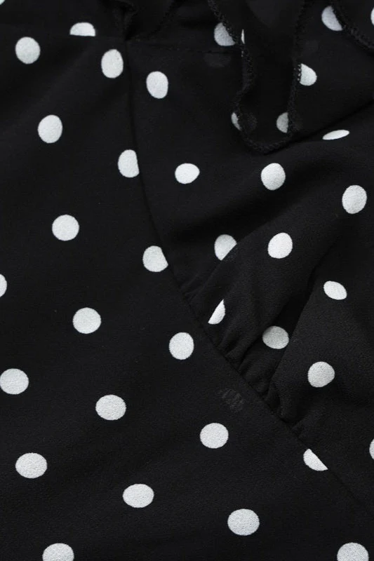 Polka Dot V-Neck Mesh Bodycon Mini Dress - Image 3