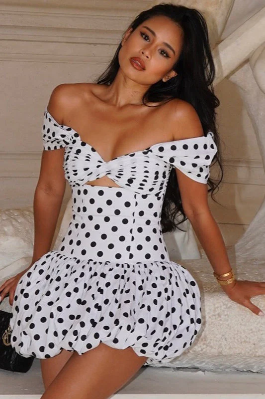Sexy Polka Dot Hollow Out Mini Dress - Image 2