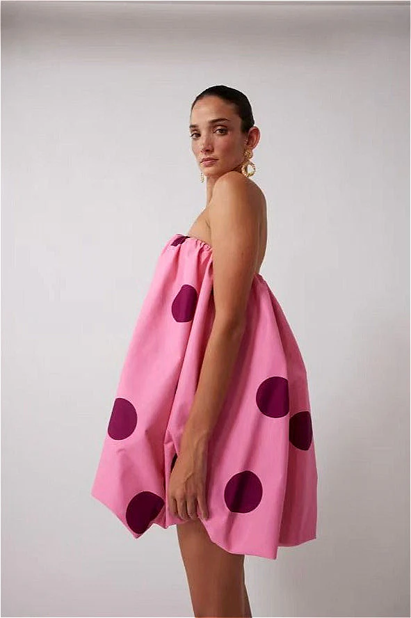 Sexy Polka Dot Strapless Bodycon Mini Dress - Image 2