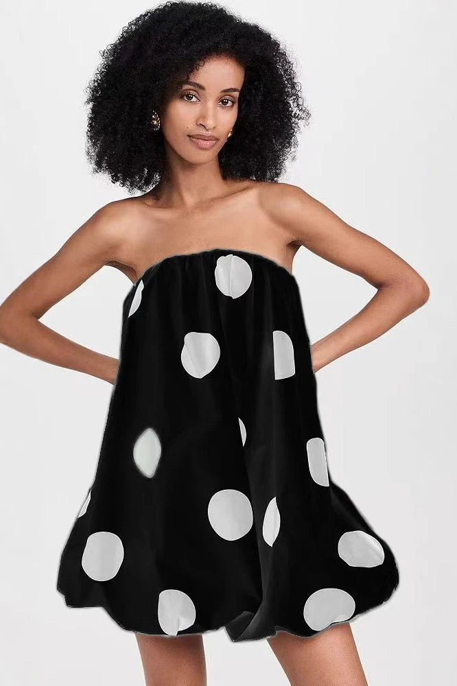 Sexy Polka Dot Strapless Bodycon Mini Dress - Image 7