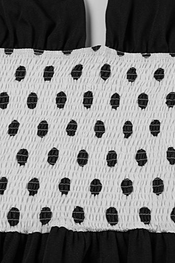 Polka Dot Ruched Halter Mini Dress - Image 4