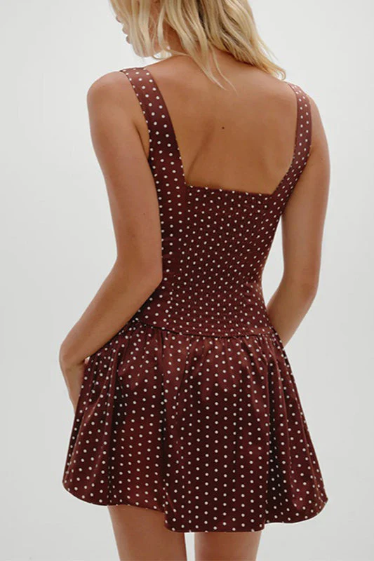 Lace Trim Polka Dot Cami Mini Dress - Image 3