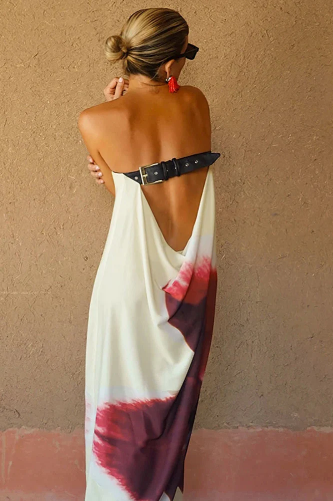 Backless Loose Maxi Floral Dress - Image 3