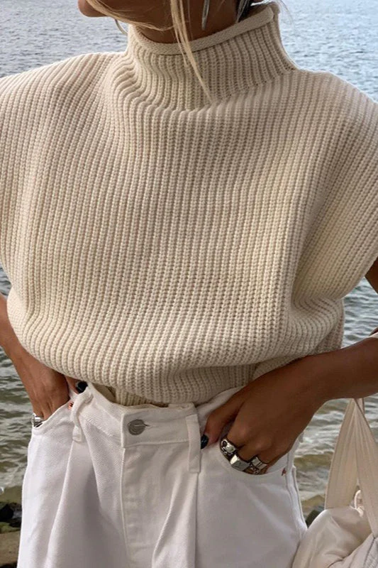 Vintage Turtleneck Short Sleeve Sweater - Image 4