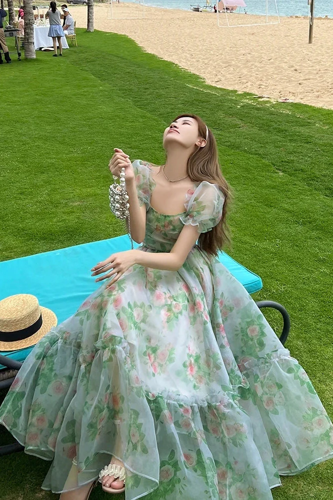 Vintage Evening Maxi Floral Dress - Image 3
