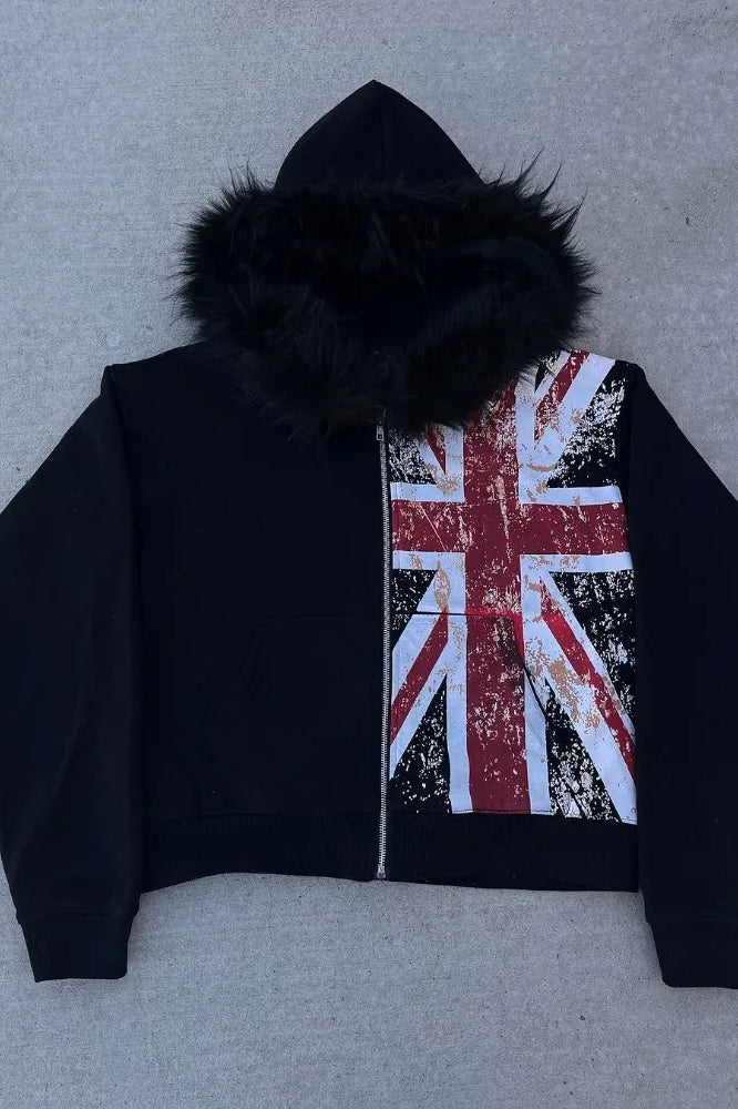 National Flag Pattern Printed Hoodie - Image 2