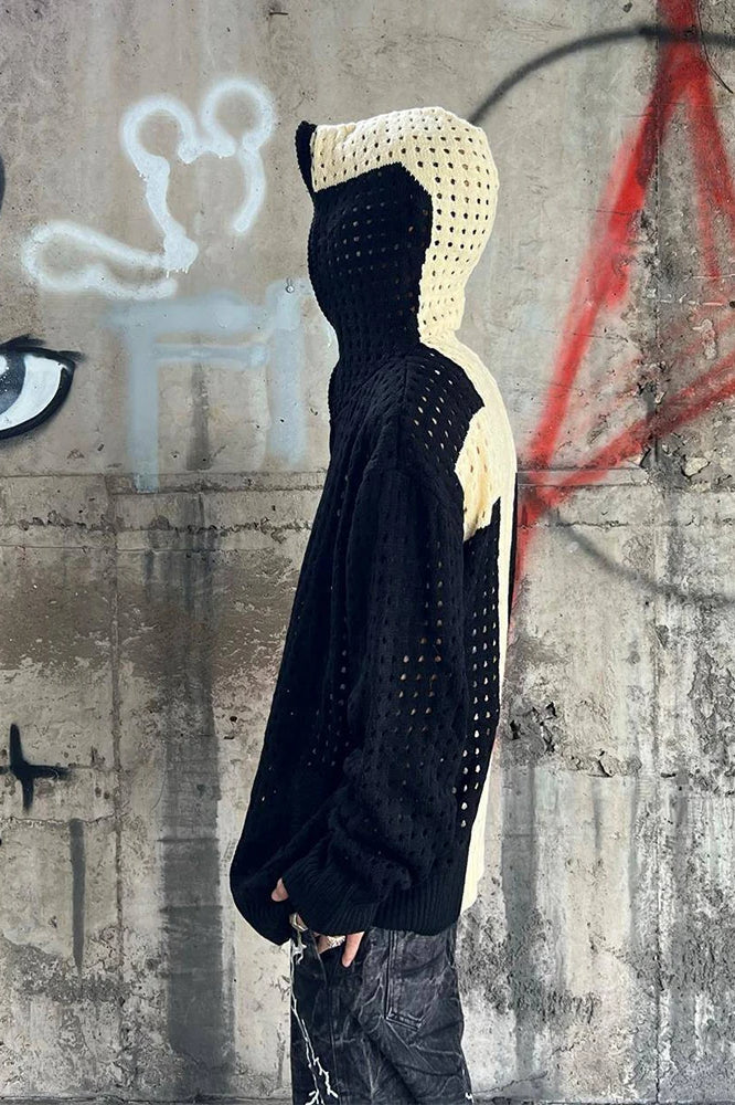Vintage Mesh Oversized Hoodie - Image 3