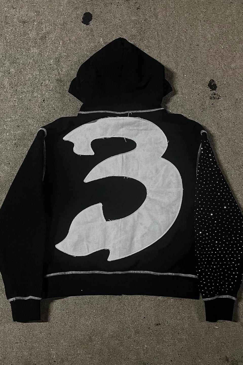 Embroidery Zipper Oversize Hoodie - Image 2