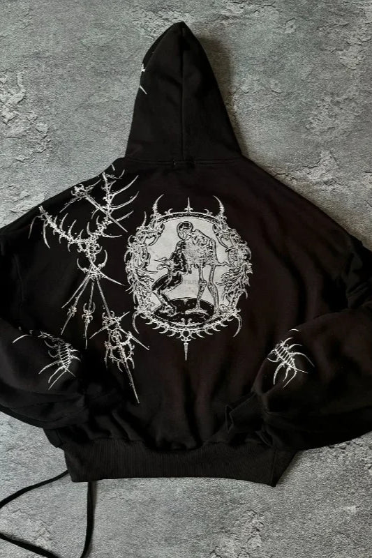 Retro Personalized Print Oversized Hoodie - Image 2