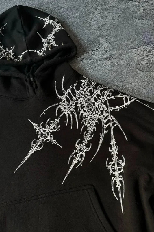 Retro Personalized Print Oversized Hoodie - Image 4
