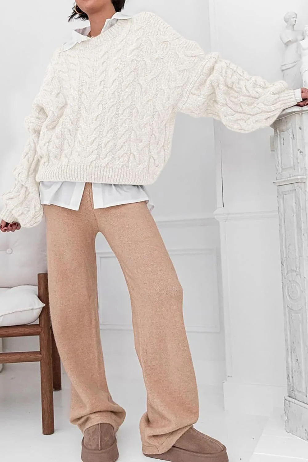 Vintage Chunky Knit Cable Sweater - Image 11