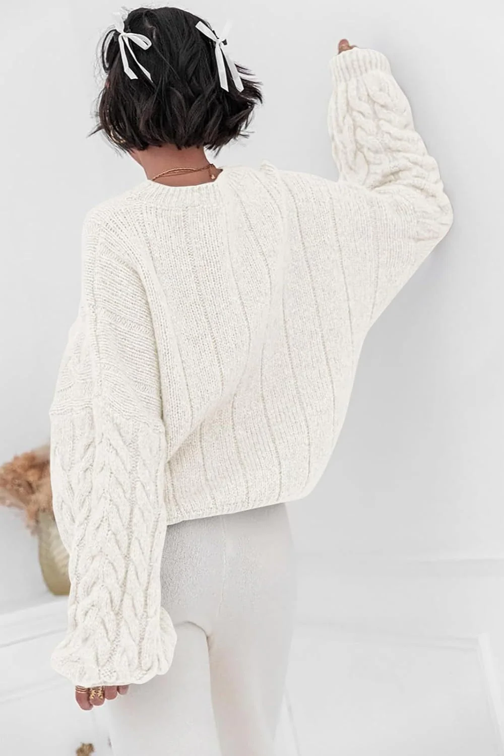 Vintage Chunky Knit Cable Sweater - Image 12