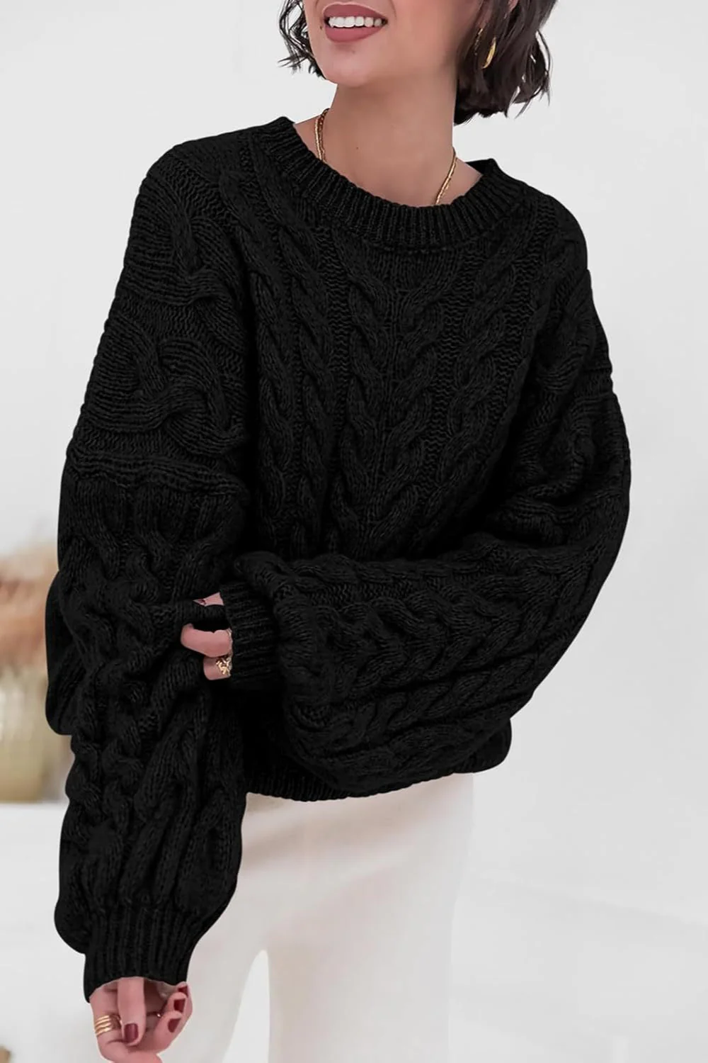 Vintage Chunky Knit Cable Sweater - Image 16