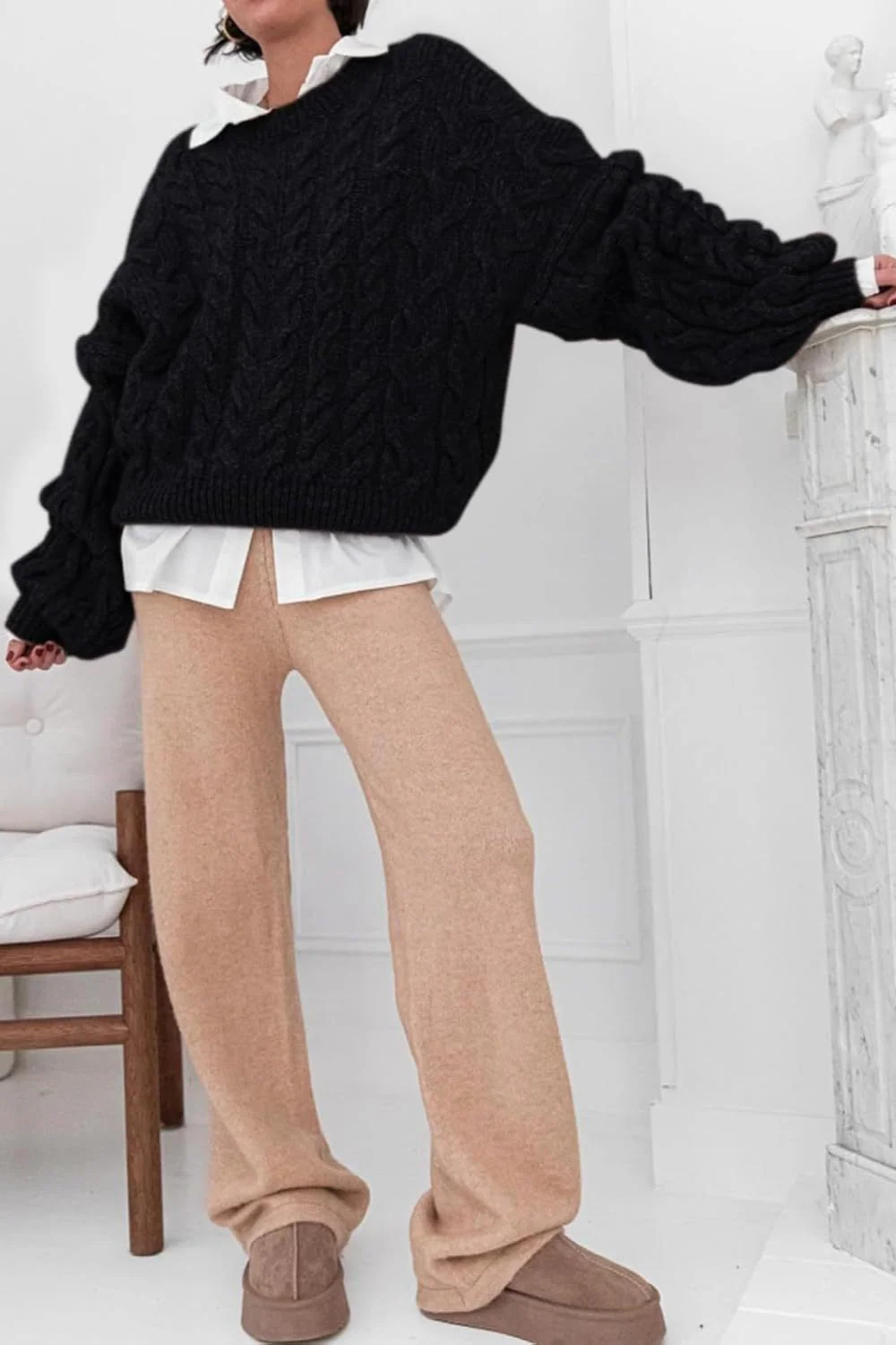 Vintage Chunky Knit Cable Sweater - Image 17