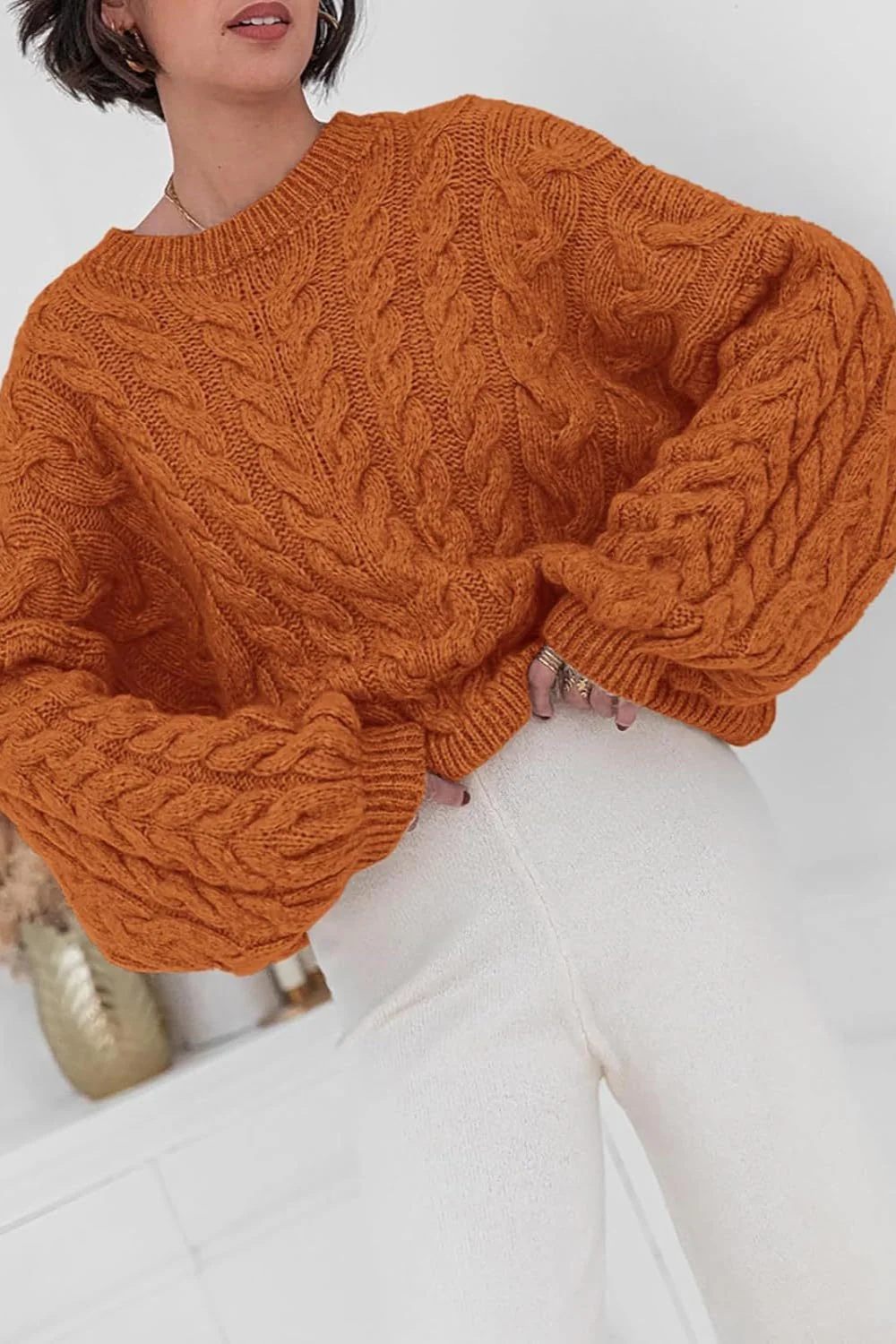 Vintage Chunky Knit Cable Sweater - Image 6