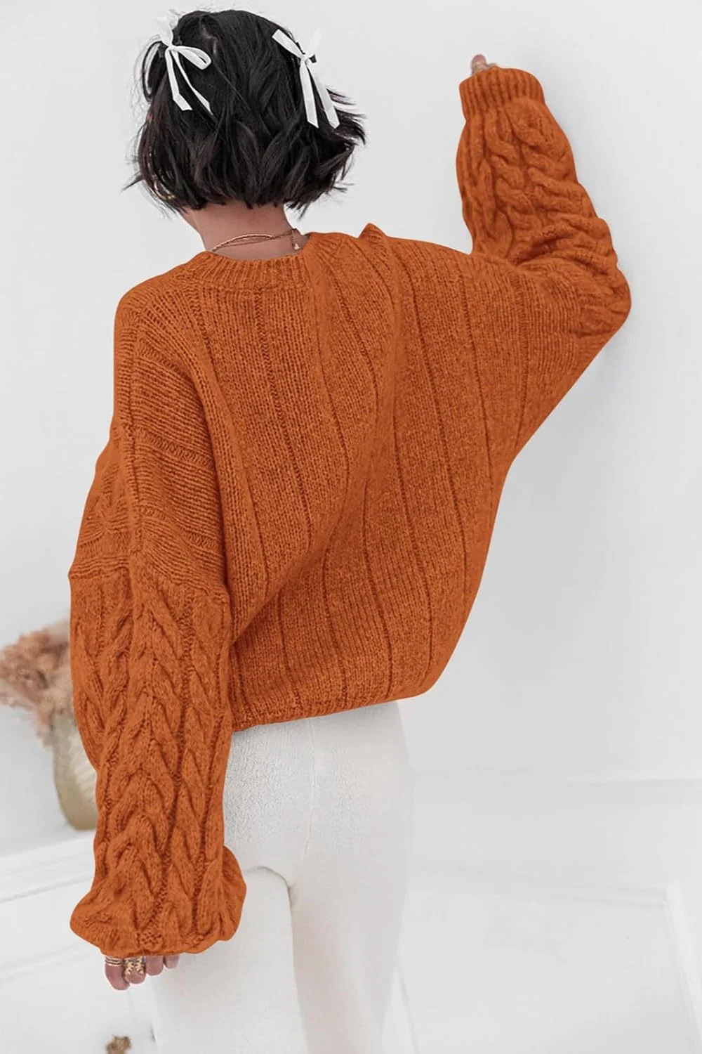 Vintage Chunky Knit Cable Sweater - Image 7