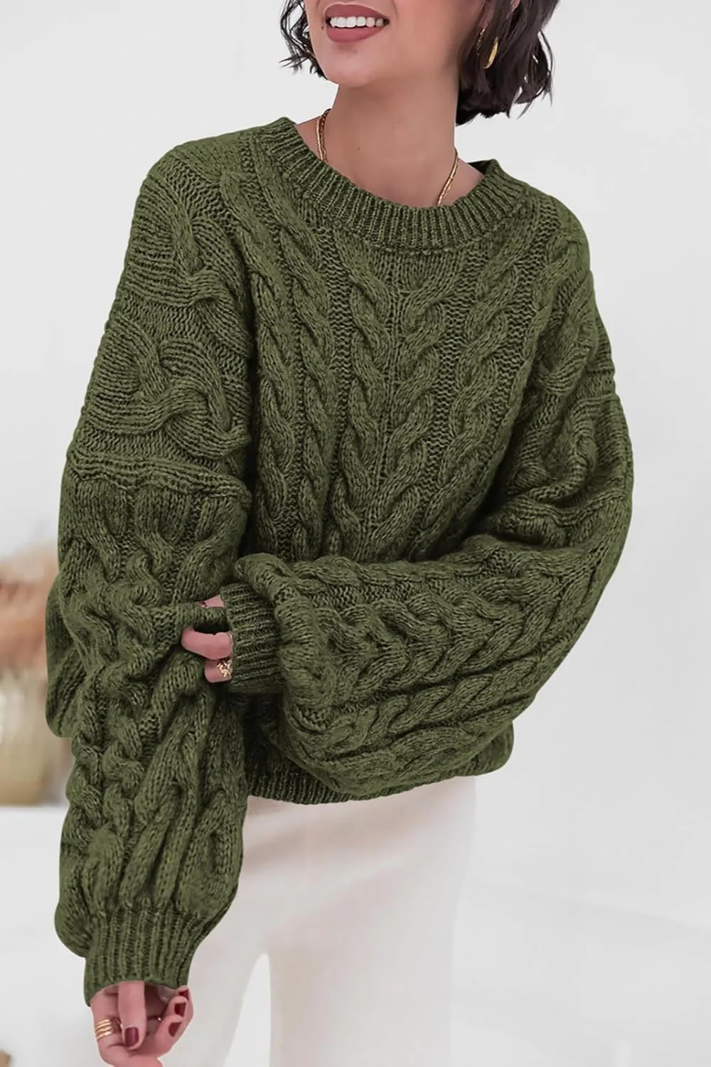 Vintage Chunky Knit Cable Sweater - Image 9