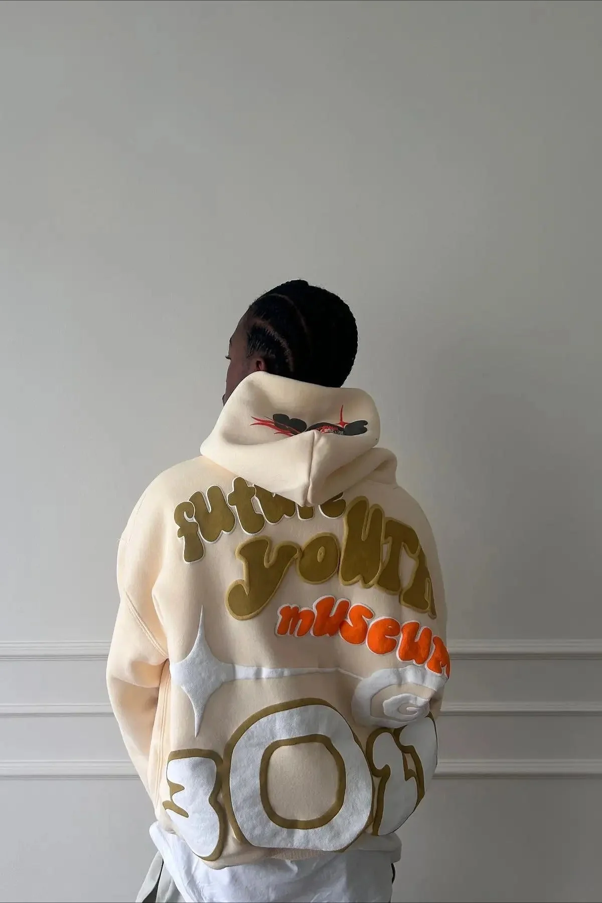 Oversized Letter Puff Print Hoodie - Image 3