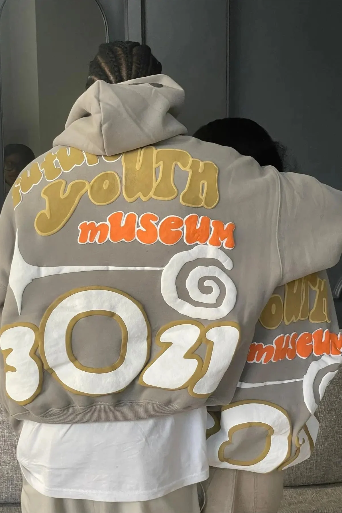 Oversized Letter Puff Print Hoodie - Image 4