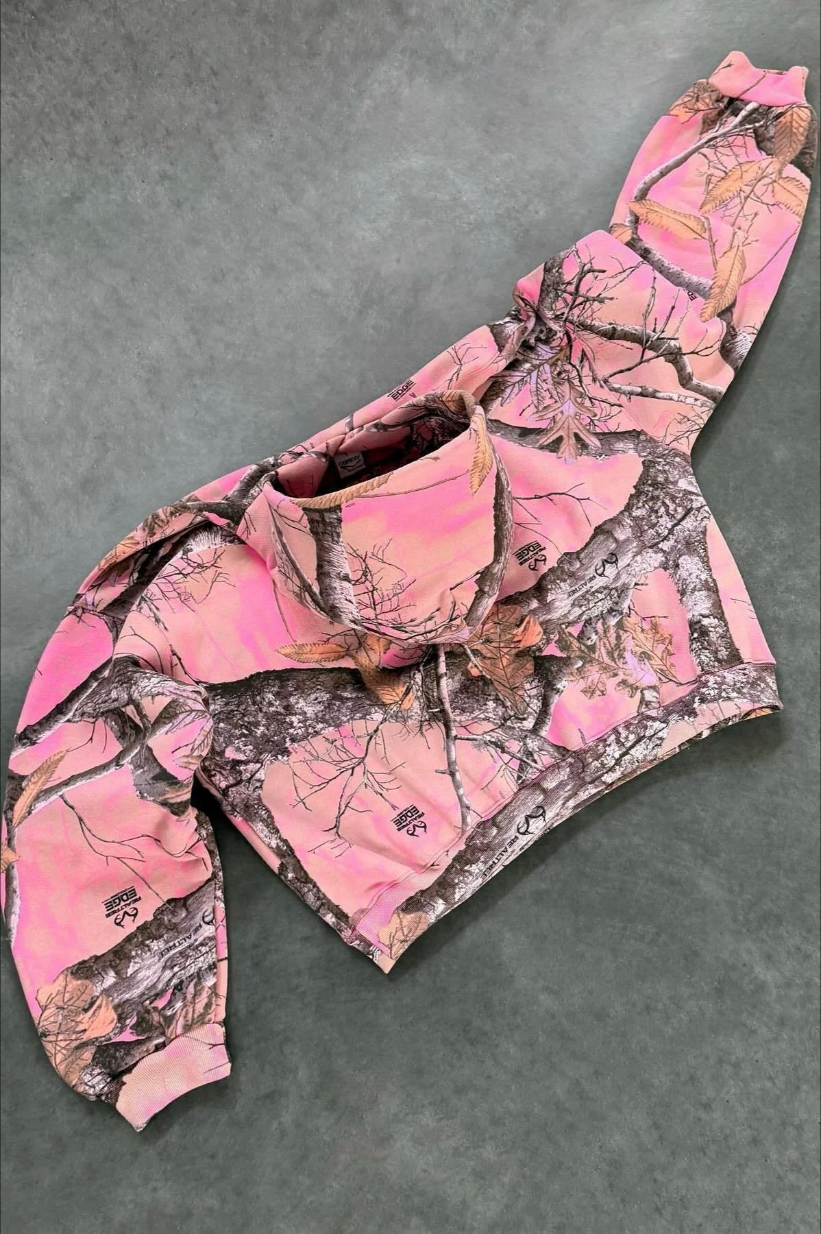 Y2K Retro Camo Print Zip Up Hoodie - Image 2