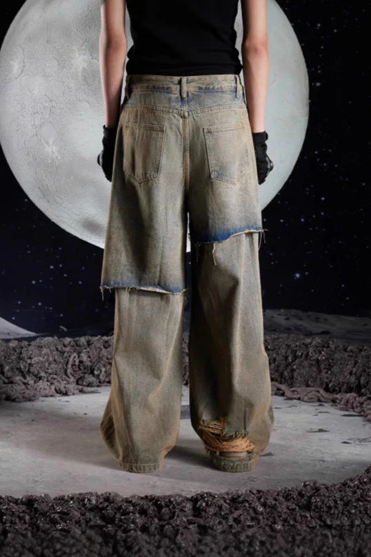 Punk Ripped Loose Fit Denim Jeans - Image 4