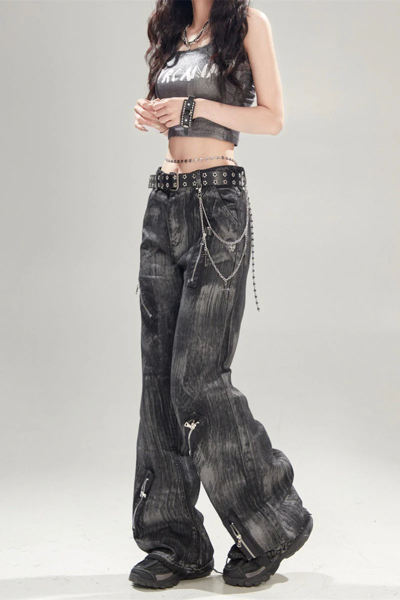 Black Vintage High Waisted Denim Jeans - Image 3