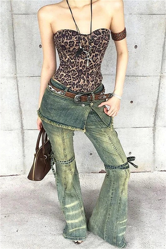 Blue Baggy High Waist Cargo Jeans - Image 4