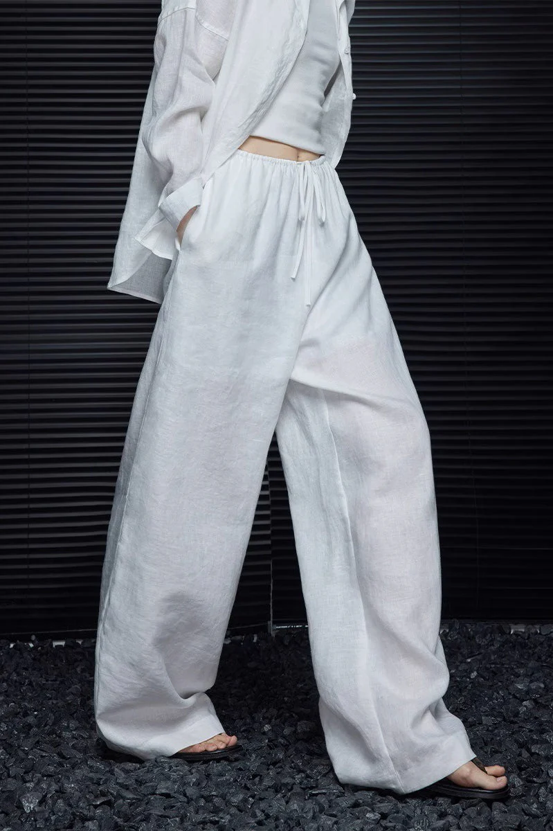 Elegant Cotton Linen Wide Leg Pant - Image 2