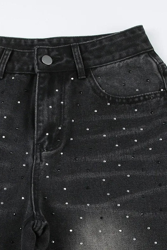 Vintage Rhinestone Low Waisted Jeans - Image 4