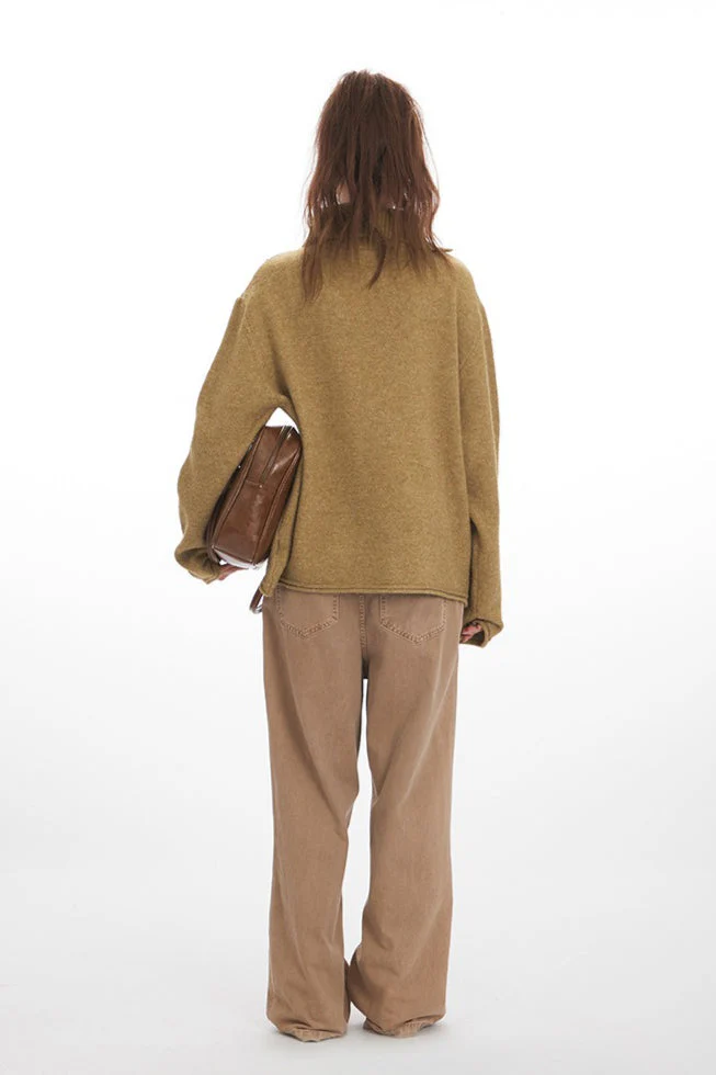 Vintage Cozy High Neck Loose Fit Sweater - Image 5