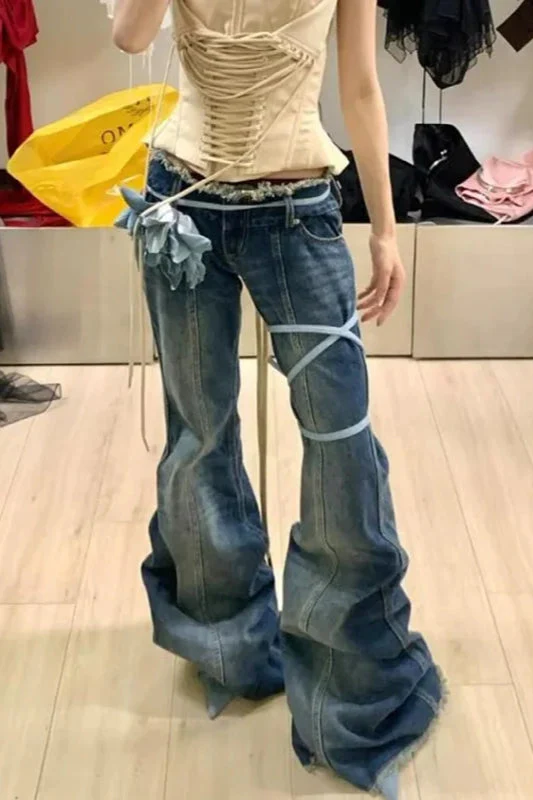 Y2K High Waist Straight Denim Jeans - Image 2