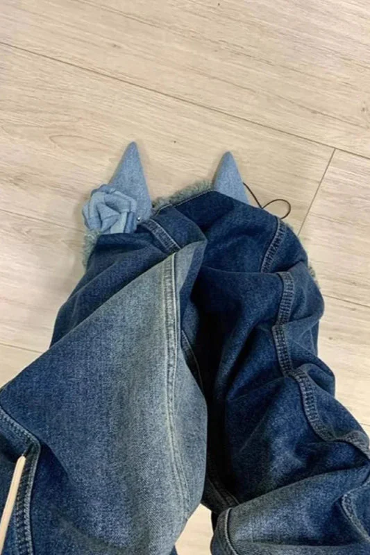 Y2K High Waist Straight Denim Jeans - Image 4