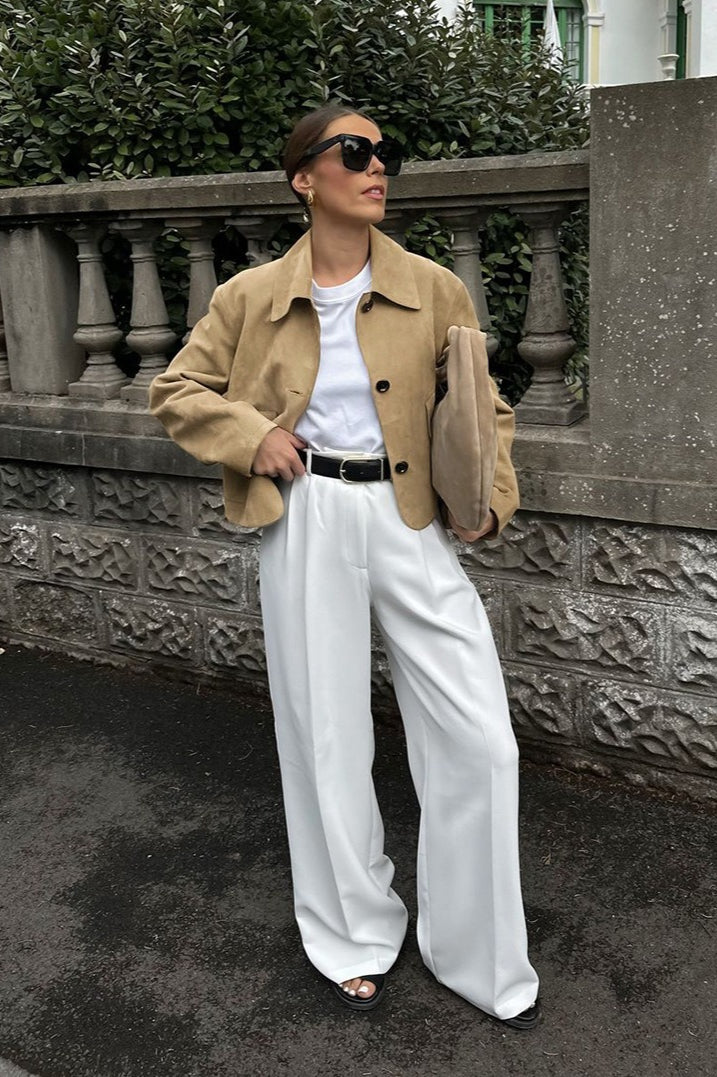 Casual Brown Suede Jacket - Image 2