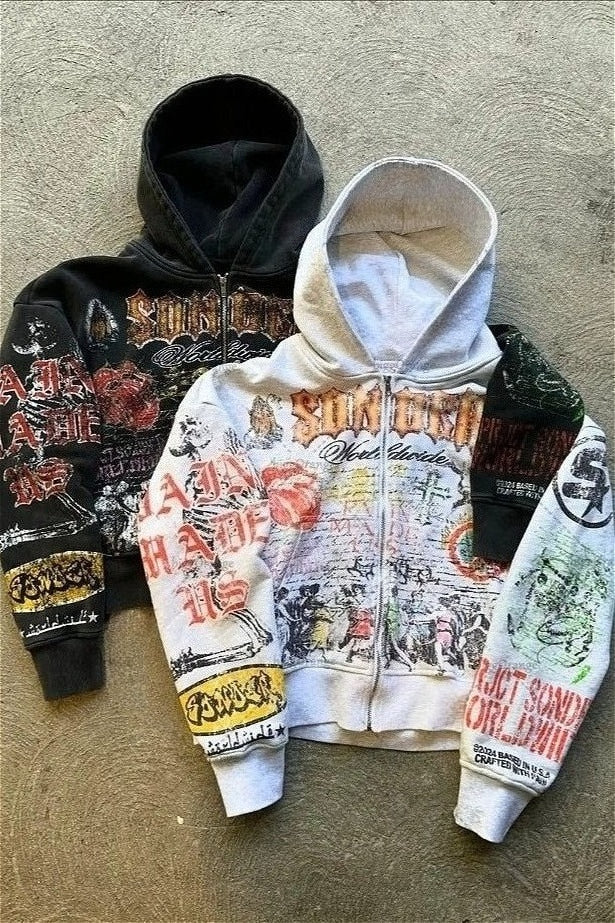Gothic Punk Streetwear Hoodie - Image 4