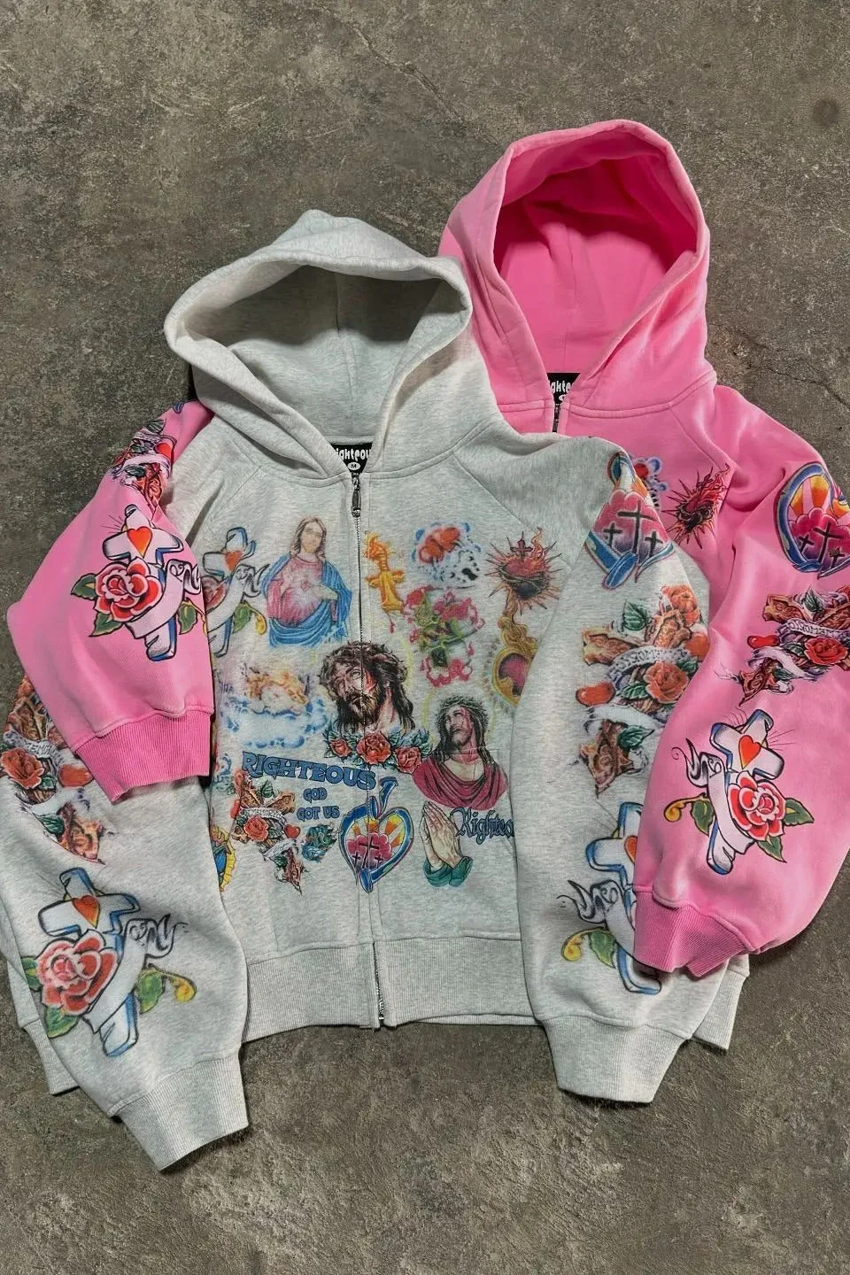 Retro Pattern Printed Loose Hoodie - Image 4