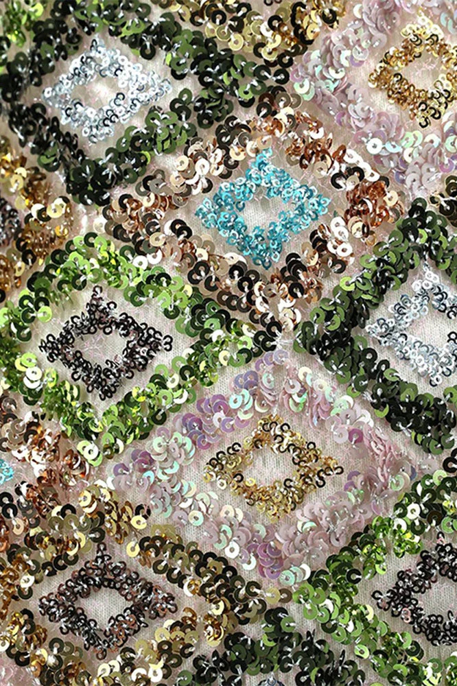 Sequin Halter Mini Floral Dress - Image 6