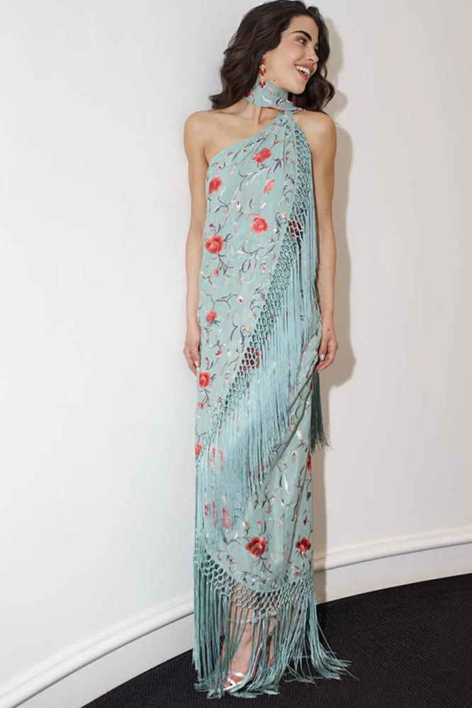 Print Tassels Sleeveless Backless Floral Dress - Image 3
