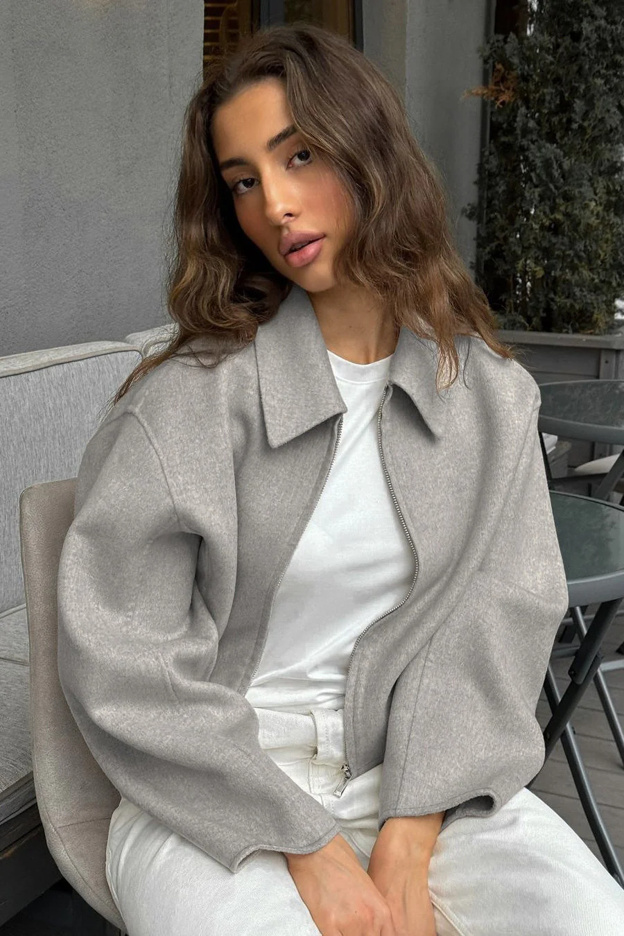 Loose Fit Brown Wool Jacket - Image 4
