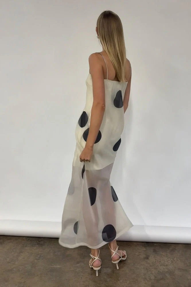 Polka Dot Bodycon Cami Maxi Dress - Image 3