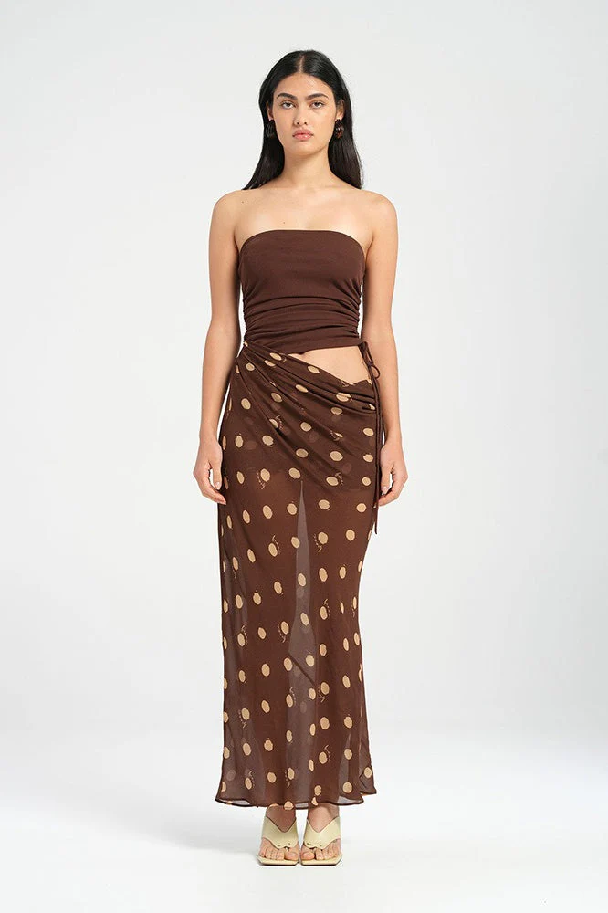 Polka Dot Strapless Bodycon Maxi Dress - Image 3