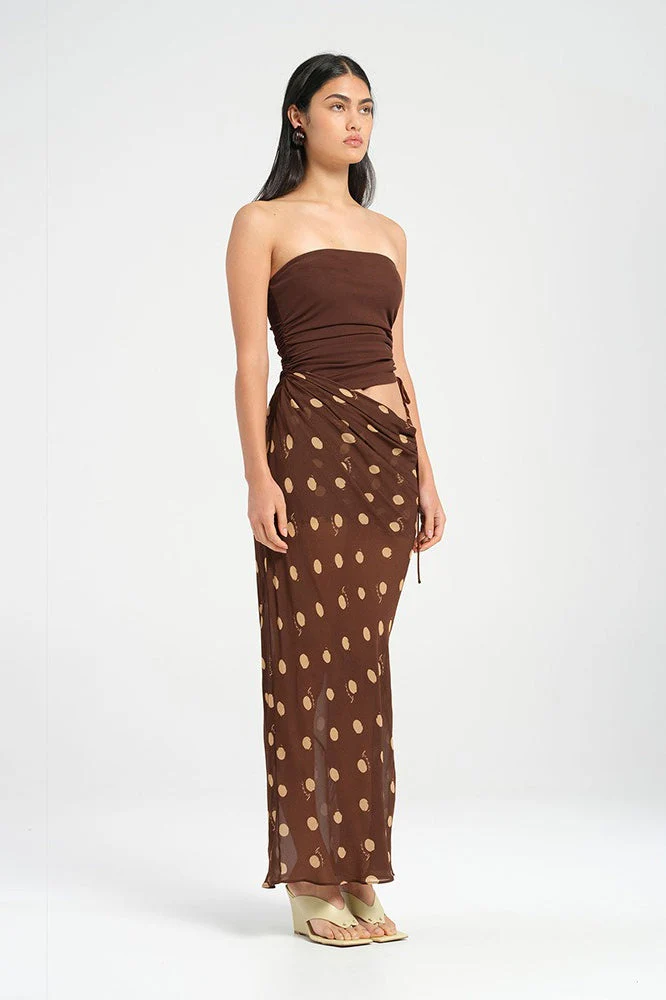 Polka Dot Strapless Bodycon Maxi Dress - Image 4