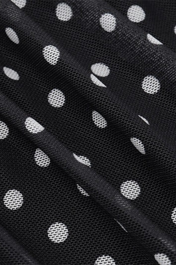Polka Dot Ruched Lace Mesh Cami Maxi Dress - Image 5
