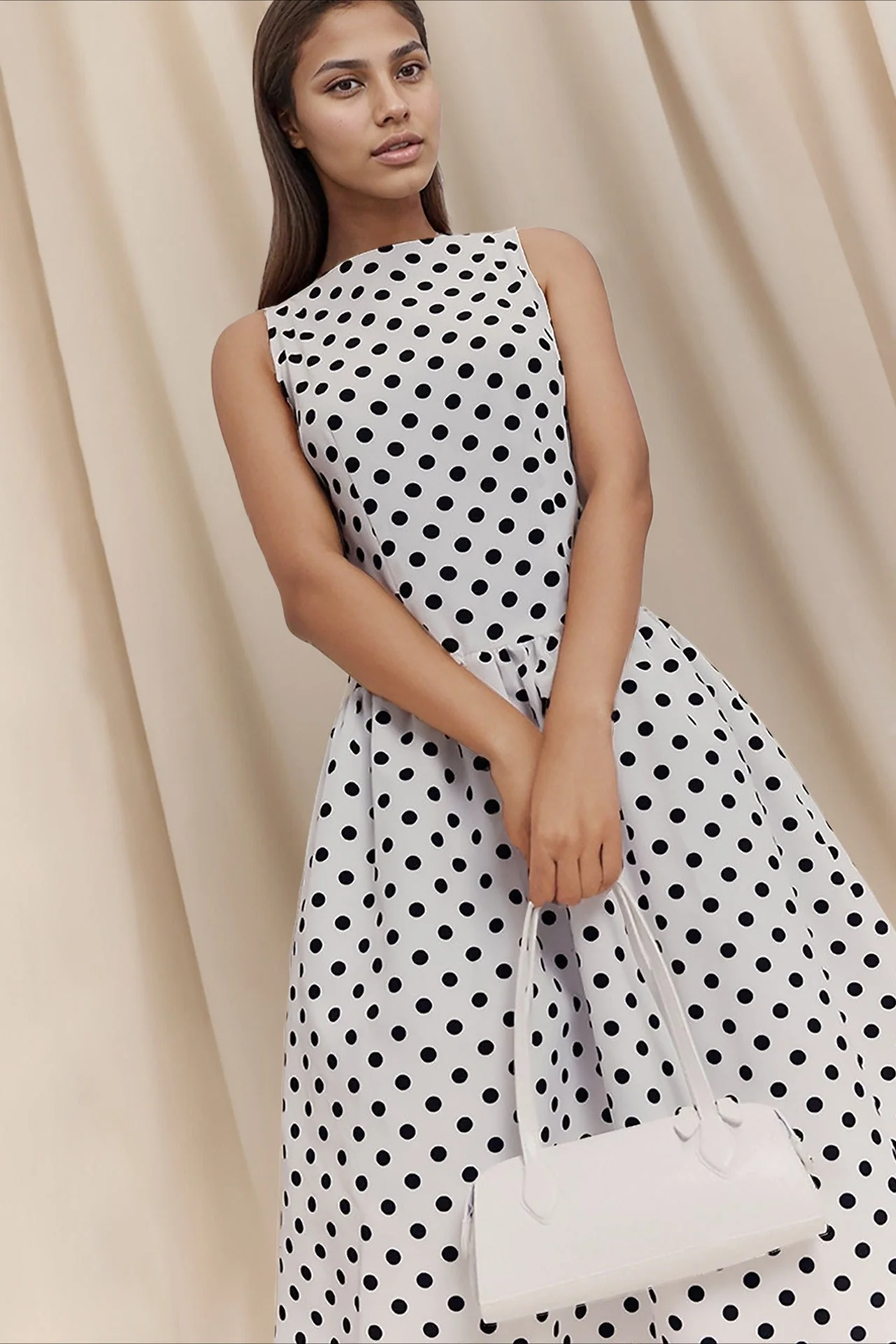 Chic Polka Dot Sleeveless Maxi Dress - Image 2