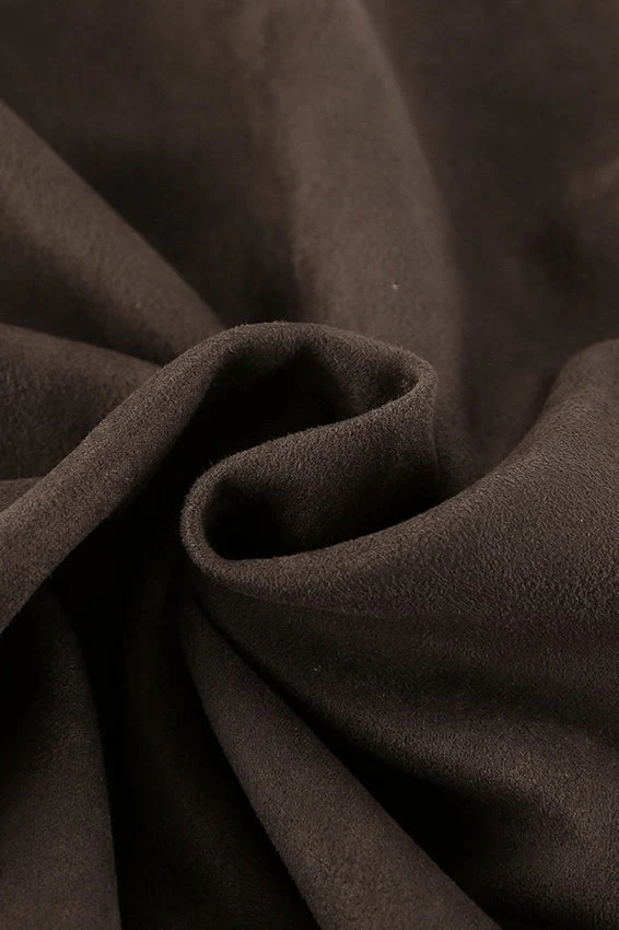 Loose Fit Brown Suede Jacket - Image 4