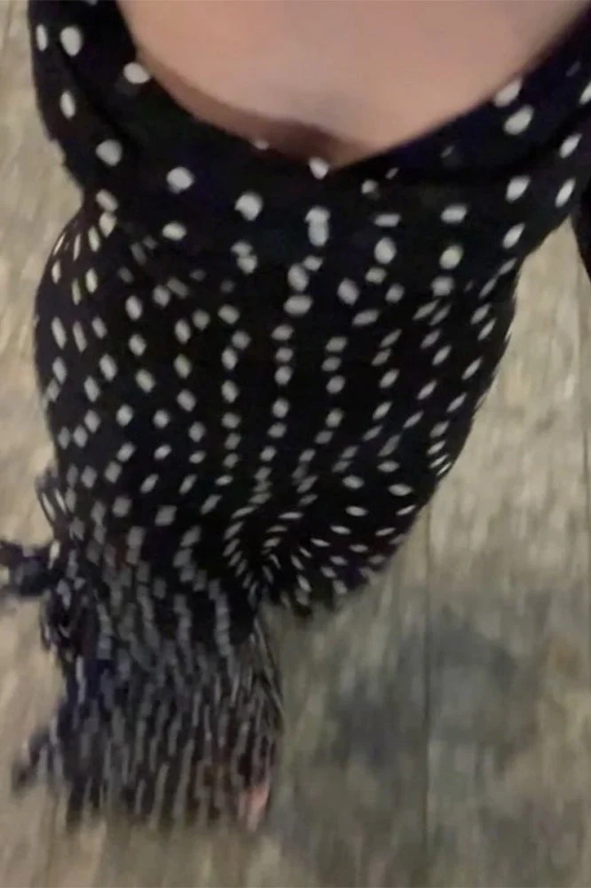 Polka Dot Scarf Neck Ruffled Cami Maxi Dress - Image 3